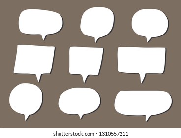 Vector bubbles speech set. hand-drawn.