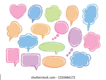 Vector bubbles speech set. hand-drawn.