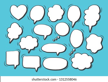 Vector bubbles speech set. hand-drawn.