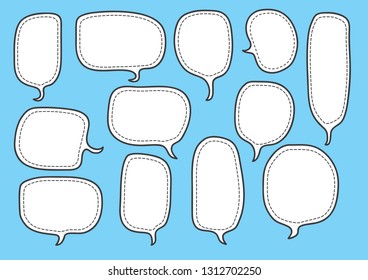 Vector bubbles speech set. hand-drawn.