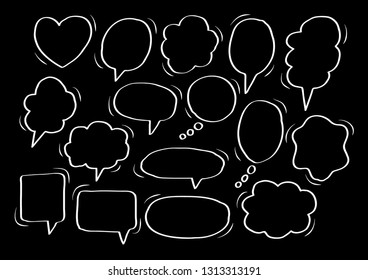Vector bubbles speech set. hand-drawn.