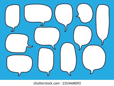 Vector bubbles speech set. hand-drawn.