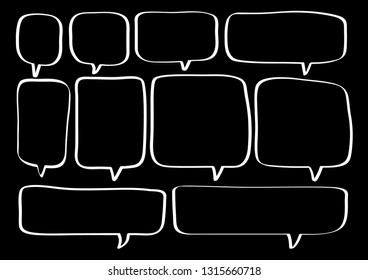Vector bubbles speech set. hand-drawn.