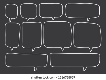 Vector bubbles speech set. hand-drawn.