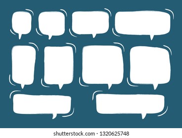 Vector bubbles speech set. hand-drawn.