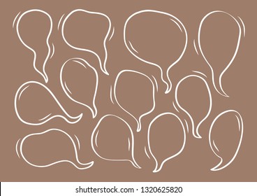 Vector bubbles speech set. hand-drawn.