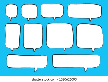 Vector bubbles speech set. hand-drawn.