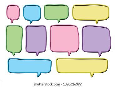 Vector bubbles speech set. hand-drawn.