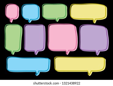 Vector bubbles speech set. hand-drawn.