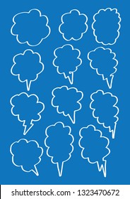 Vector bubbles speech set. hand-drawn.