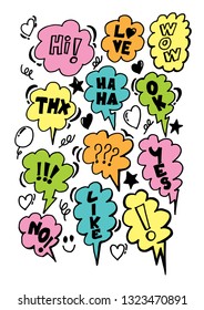 Vector bubbles speech set. hand-drawn.