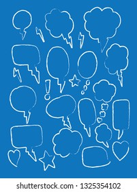 Vector bubbles speech set. hand-drawn.