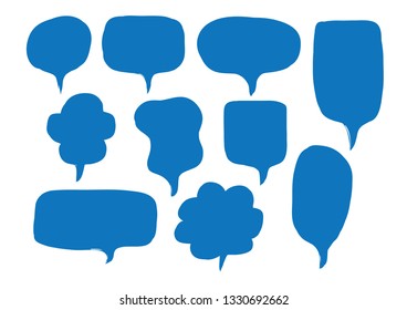 Vector bubbles speech set. hand-drawn.