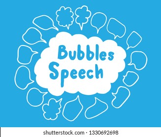Vector bubbles speech set. hand-drawn.
