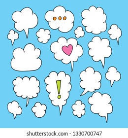Vector bubbles speech set. hand-drawn.