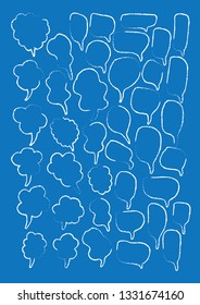Vector bubbles speech set. hand-drawn.