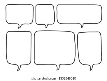 Vector bubbles speech set. hand-drawn.