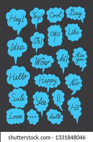 Vector bubbles speech set. hand-drawn.
