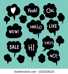 Vector bubbles speech set. hand-drawn.