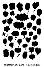 Vector bubbles speech set. hand-drawn.