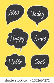 Vector bubbles speech set. hand-drawn.