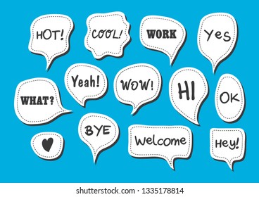 Vector bubbles speech set. hand-drawn.