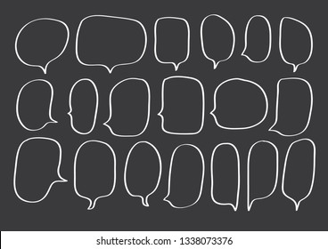 Vector bubbles speech set. hand-drawn.