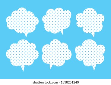 Vector bubbles speech set. hand-drawn. Polka dot.