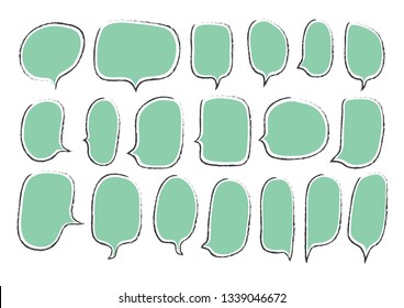 Vector bubbles speech set. hand-drawn.