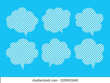 Vector bubbles speech set. hand-drawn. Polka dot.