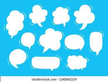 Vector bubbles speech set. hand-drawn.