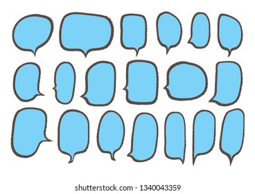 Vector bubbles speech set. hand-drawn.