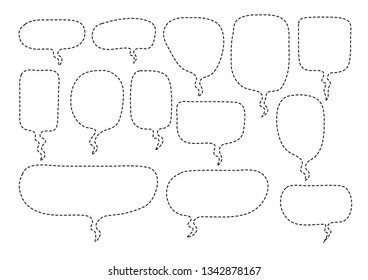 Vector bubbles speech set. hand-drawn.