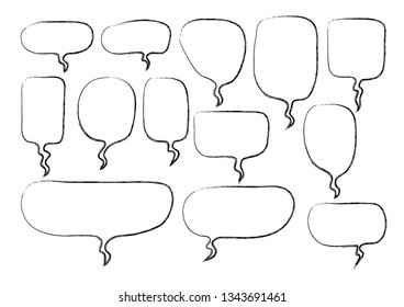 Vector bubbles speech set. hand-drawn.