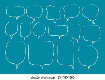 Vector bubbles speech set. hand-drawn.