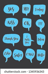Vector bubbles speech set. hand-drawn.