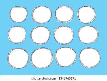 Vector bubbles speech set. hand-drawn.