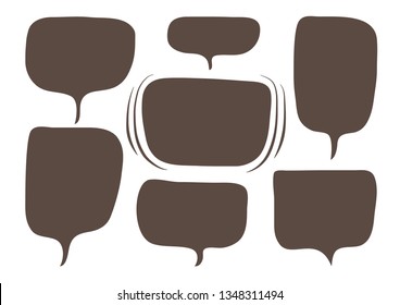 Vector bubbles speech set. hand-drawn.