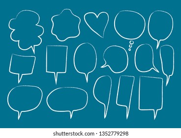 Vector bubbles speech set. hand-drawn.