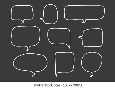 Vector bubbles speech set. hand-drawn.