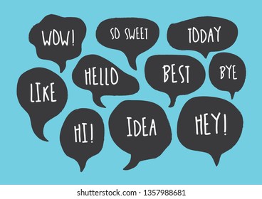 Vector bubbles speech set. hand-drawn.