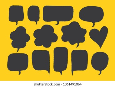 Vector bubbles speech set. hand-drawn.