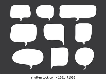 Vector bubbles speech set. hand-drawn.