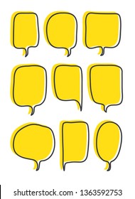 Vector bubbles speech set. hand-drawn.