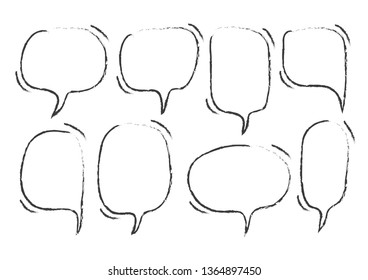Vector bubbles speech set. hand-drawn.