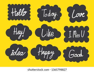 Vector bubbles speech set. hand-drawn.