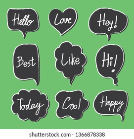 Vector bubbles speech set. hand-drawn.