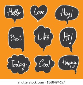 Vector bubbles speech set. hand-drawn.