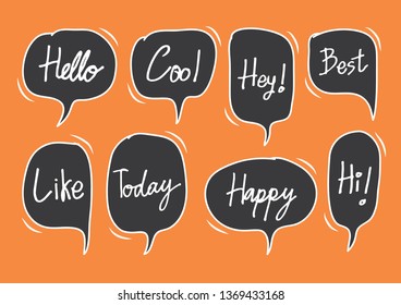 Vector bubbles speech set. hand-drawn.