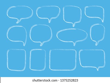 Vector bubbles speech set. hand-drawn.